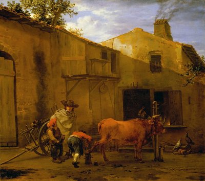 A Smith Shoeing an Ox by Karel Du Jardin